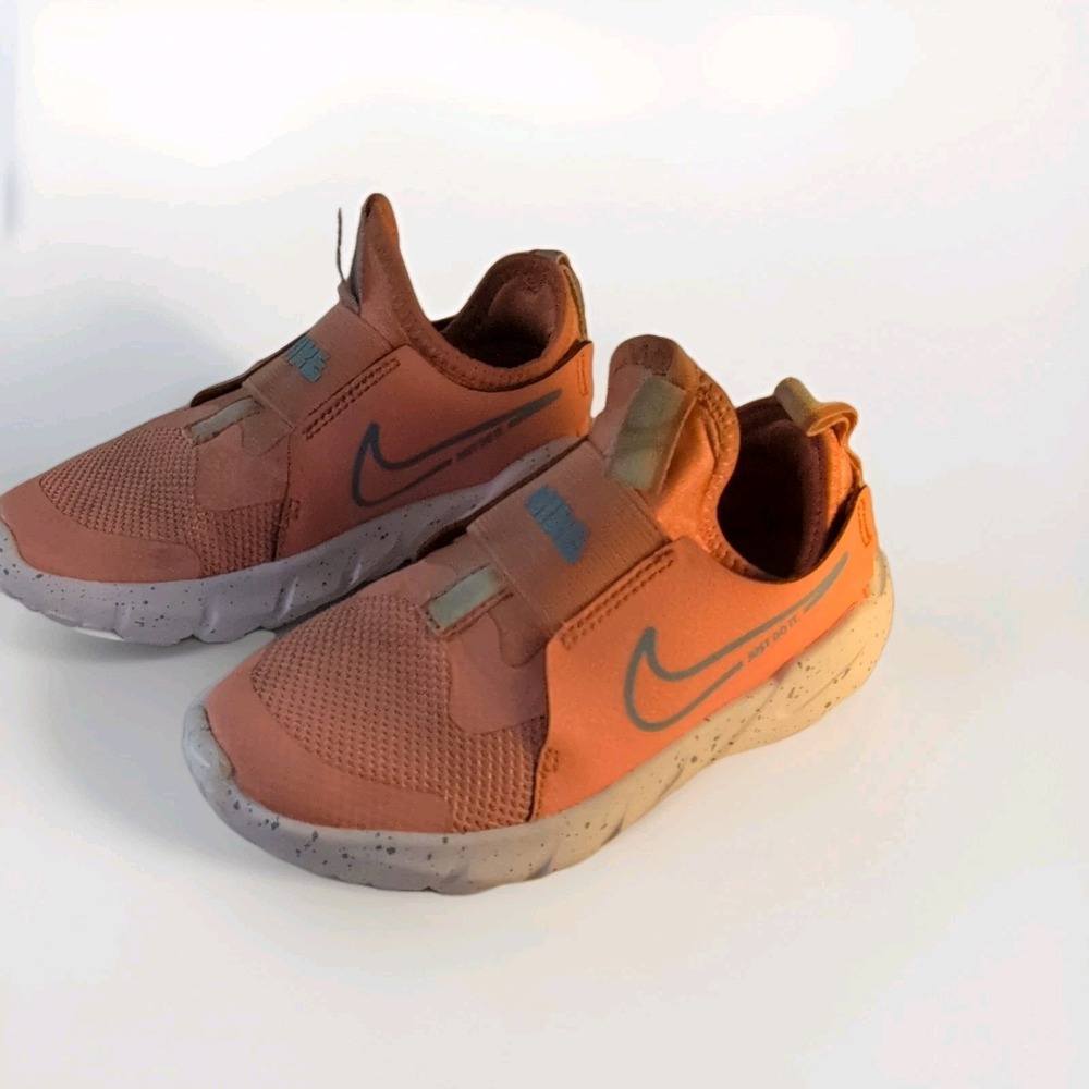 Nike Orange White Mesh Slip On Athletic Sneakers Unisex Kids 10.5C DM4209-600
